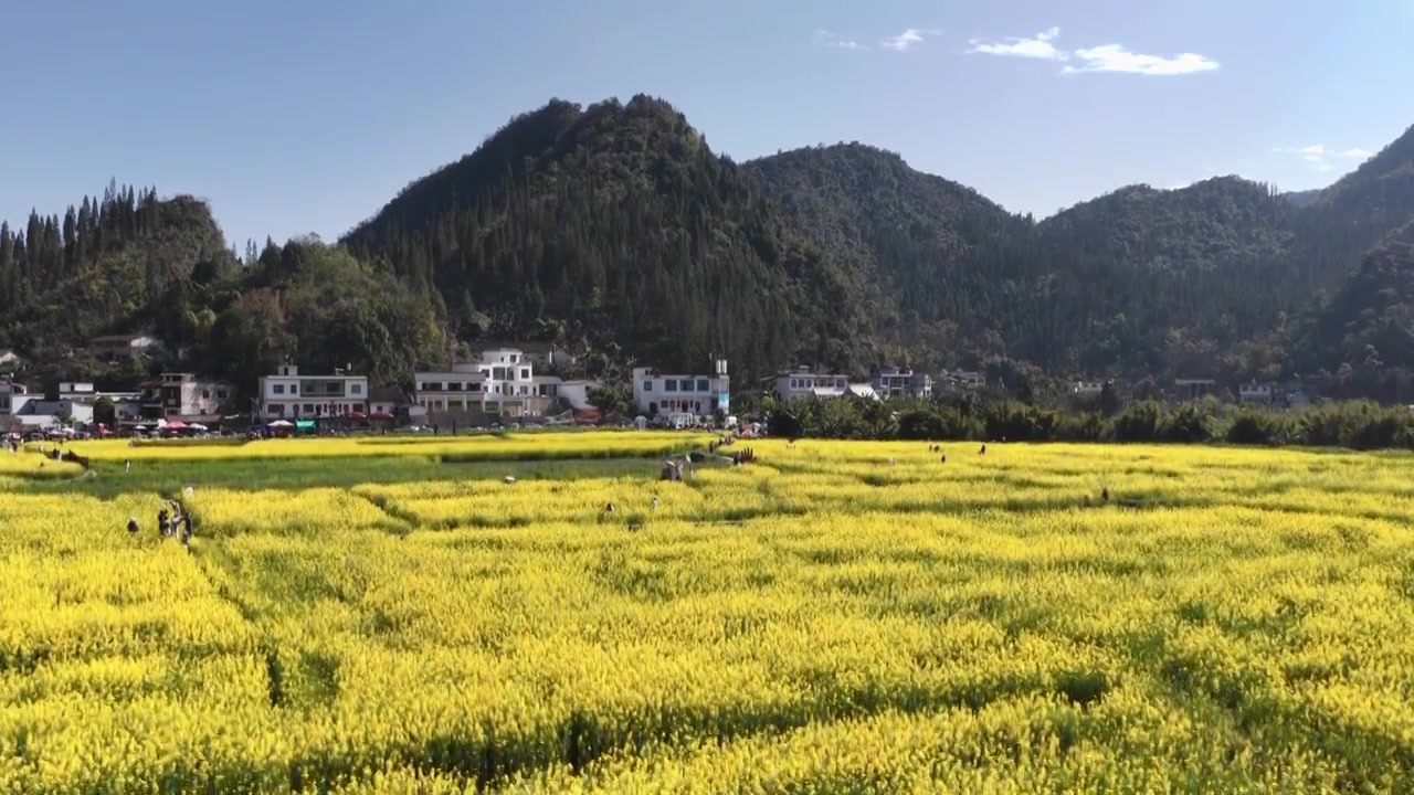 贵州万峰林八卦田航拍视频素材画面3