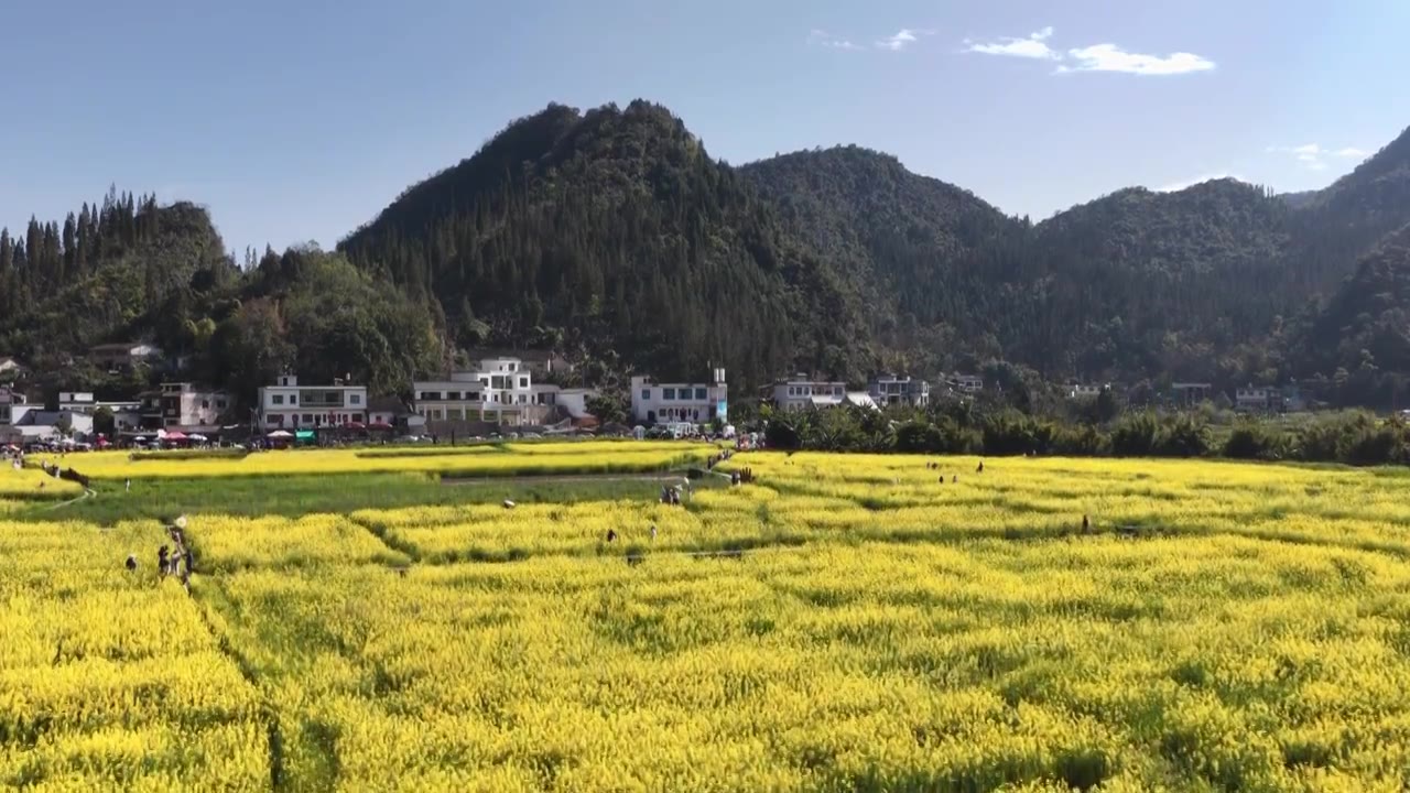 贵州万峰林八卦田航拍视频素材画面4