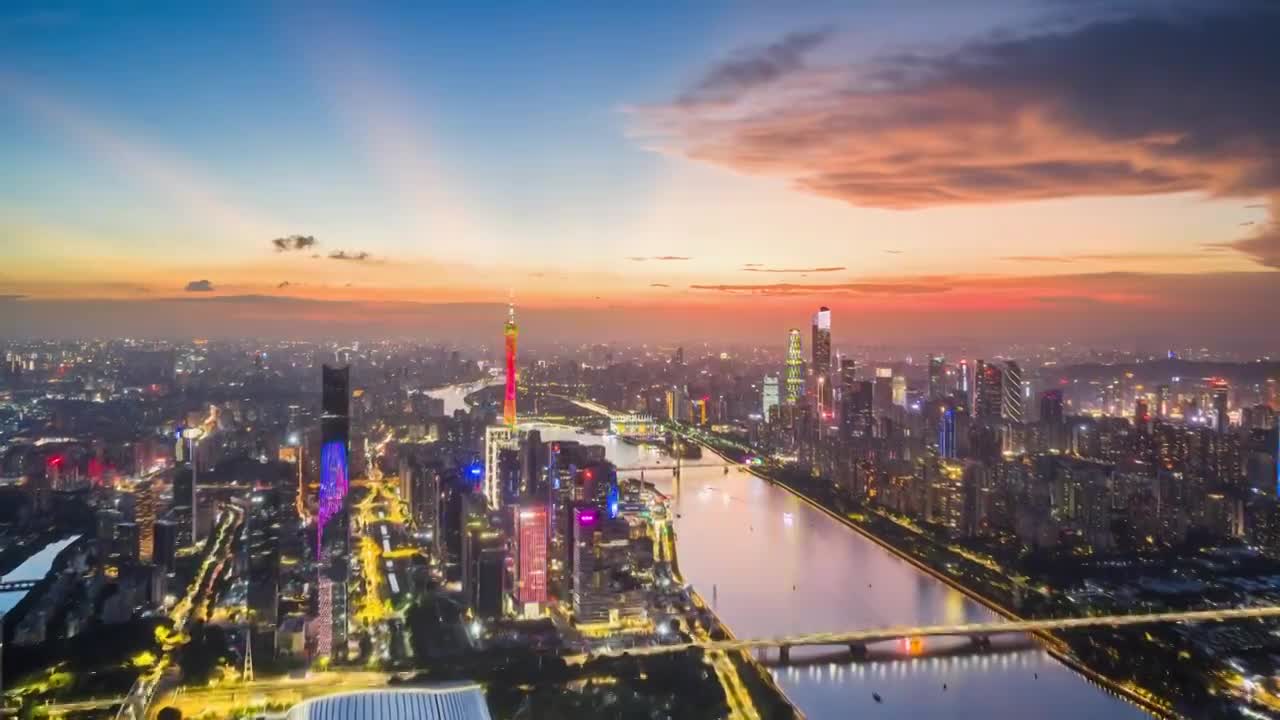 【合集】珠江 广州珠江 珠江航拍视频素材画面1