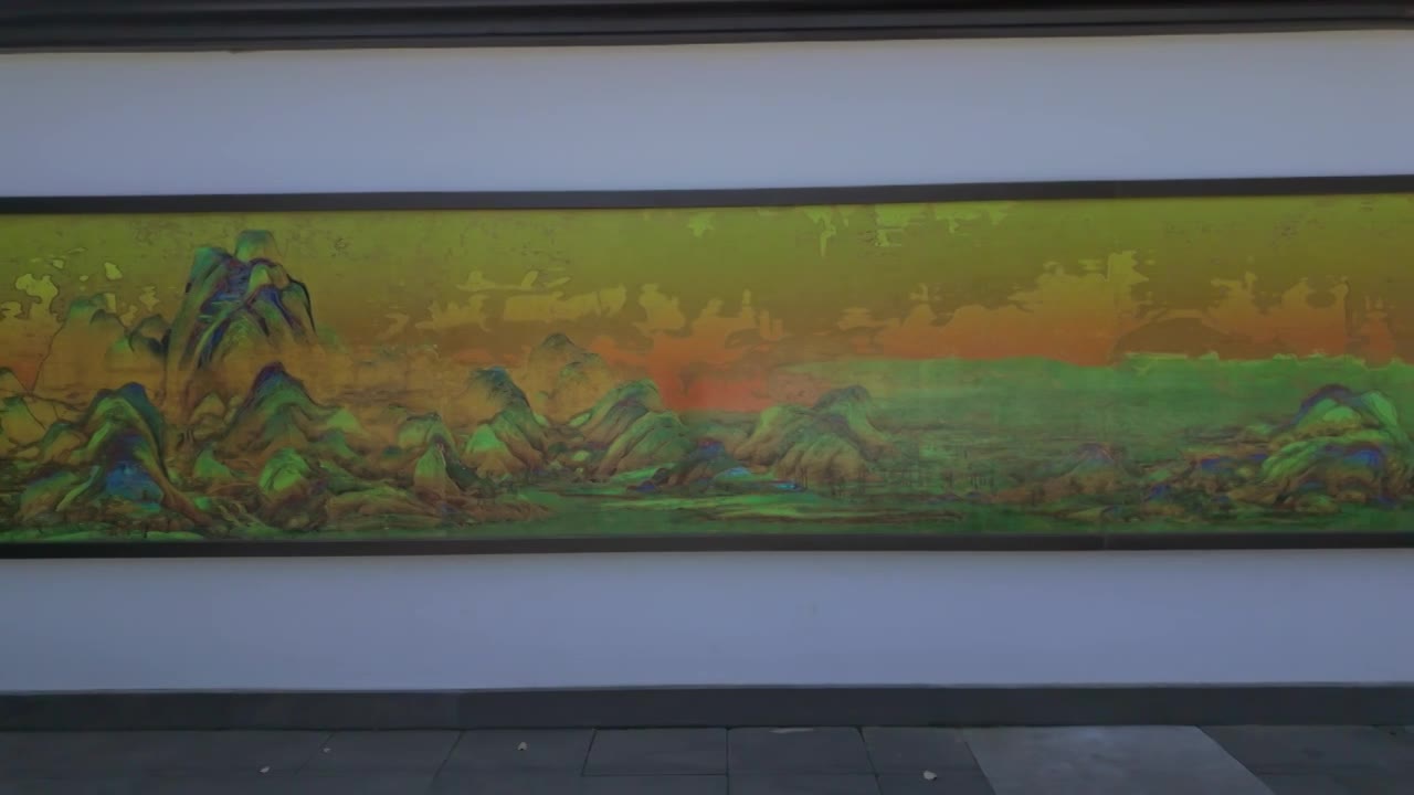杭州德寿宫慈福宫前千里江山画视频素材画面1