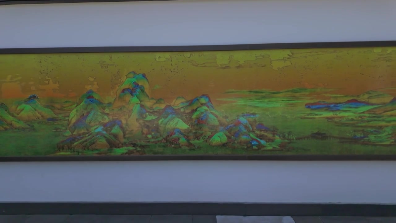 杭州德寿宫慈福宫前千里江山画视频素材画面3
