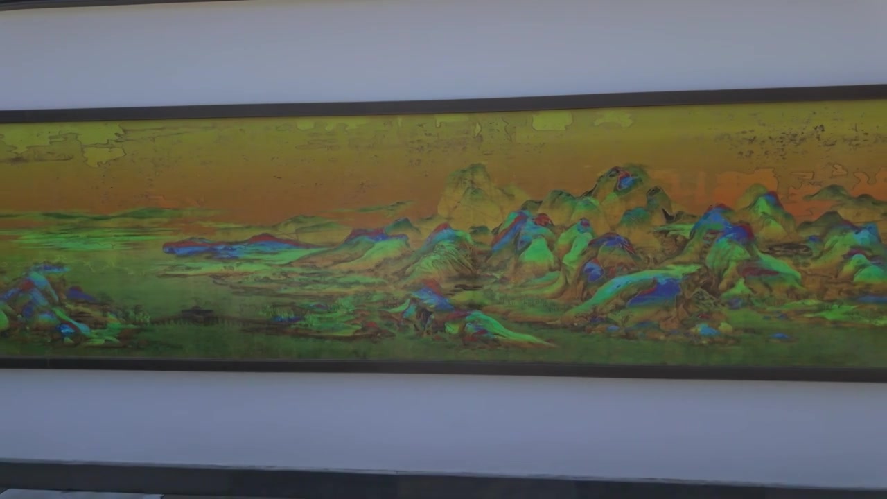 杭州德寿宫慈福宫前千里江山画视频素材画面4