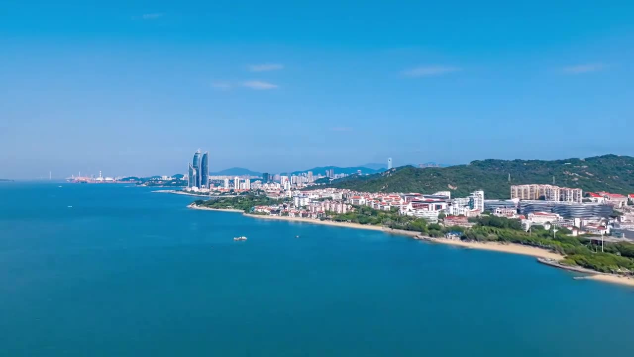 厦门城市航拍 厦门地标 厦门海岸线视频素材画面1