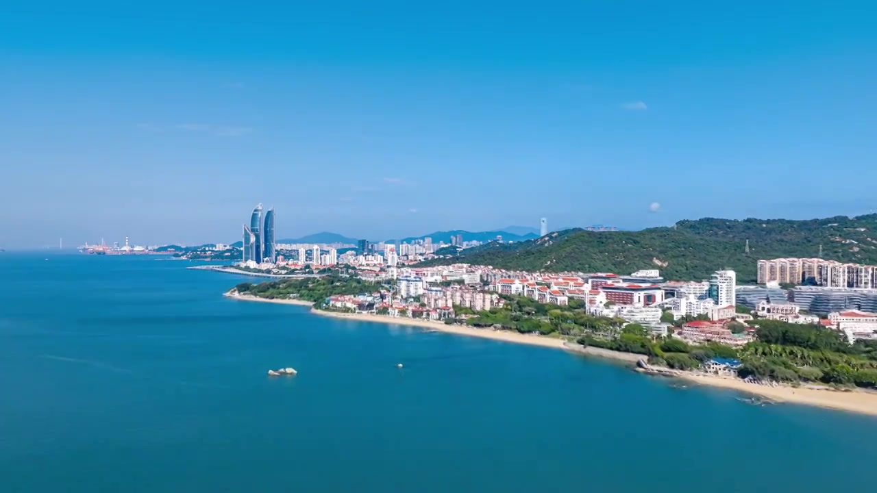 厦门城市航拍 厦门地标 厦门海岸线视频素材画面3