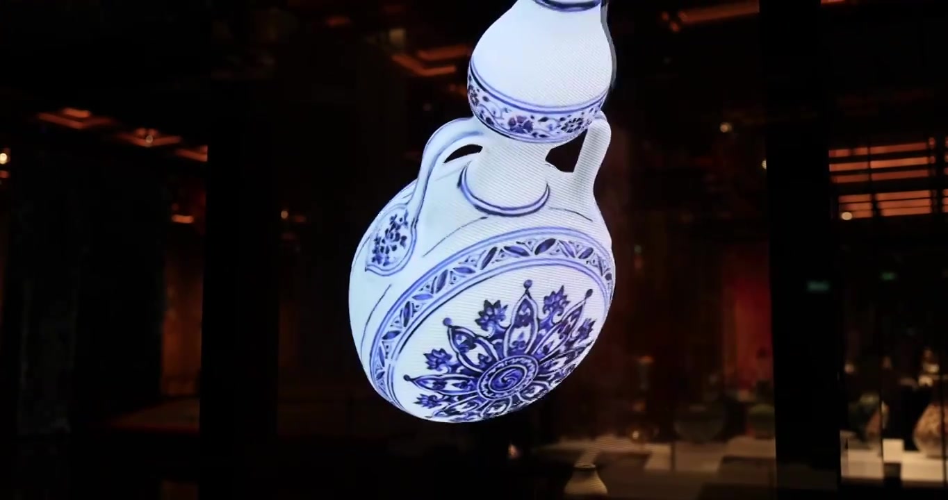 中国澳门美高梅博物馆文物AI技术全息互动视频素材画面4