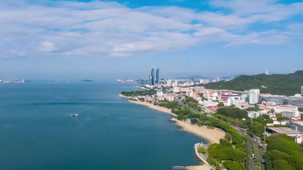 厦门城市航拍 厦门地标 厦门海岸线视频素材画面1
