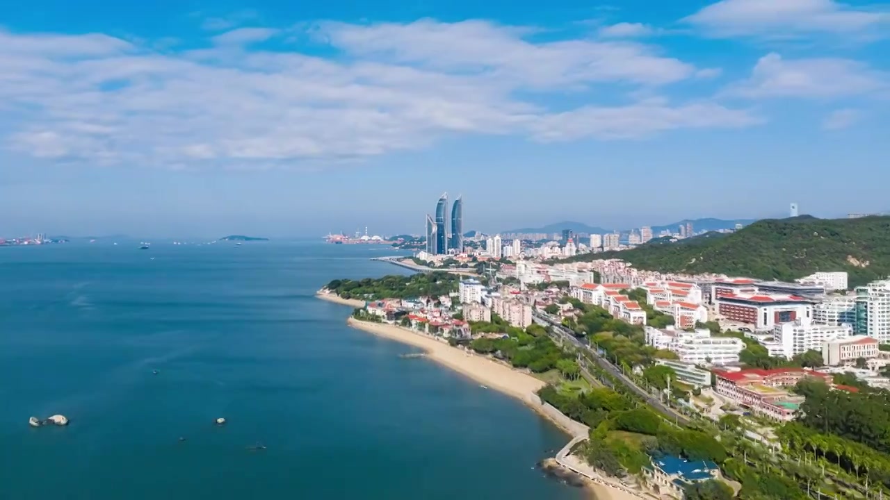 厦门城市航拍 厦门地标 厦门海岸线视频素材画面3