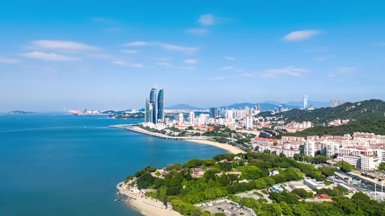 厦门城市航拍 厦门地标 厦门海岸线视频素材画面3