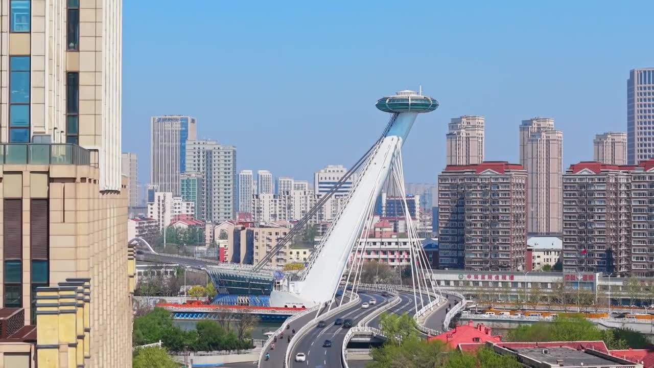 天津城市风光航拍视频素材画面1