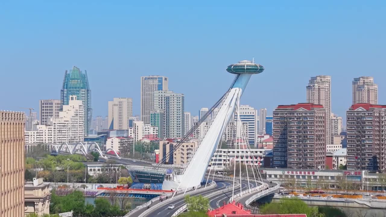 天津城市风光航拍视频素材画面1