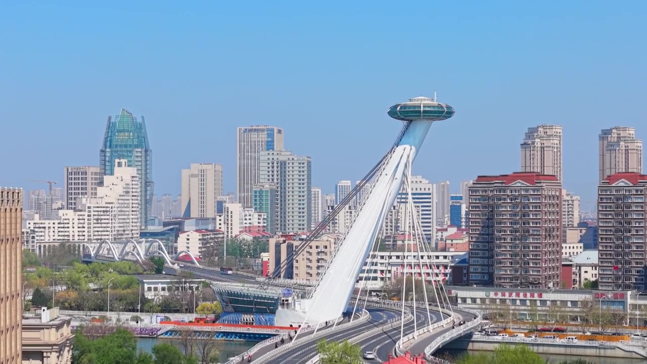 天津城市风光航拍视频素材画面4