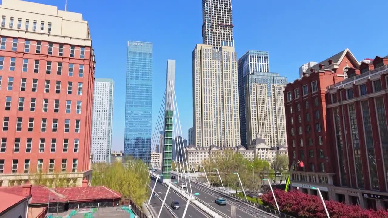 天津城市风光航拍视频素材画面1