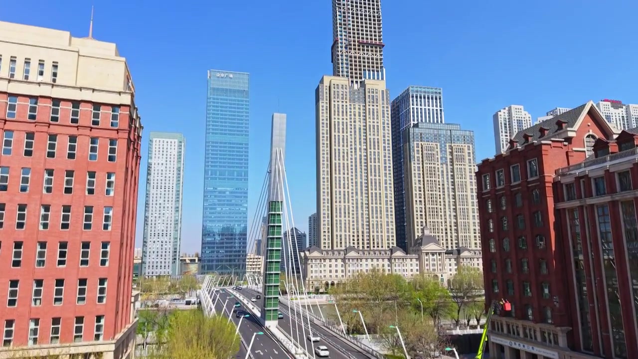 天津城市风光航拍视频素材画面3