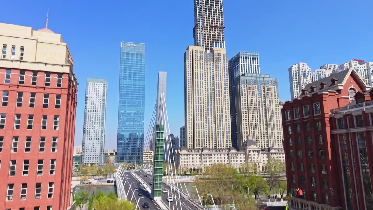 天津城市风光航拍视频素材画面4