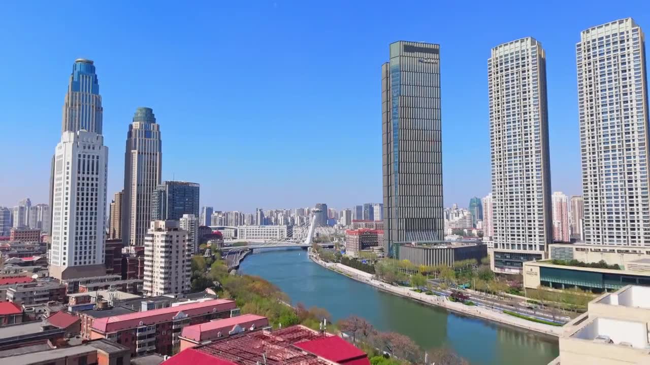 天津城市风光航拍视频素材画面1