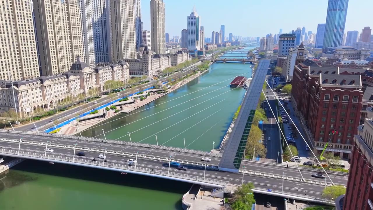 天津城市风光航拍视频素材画面4