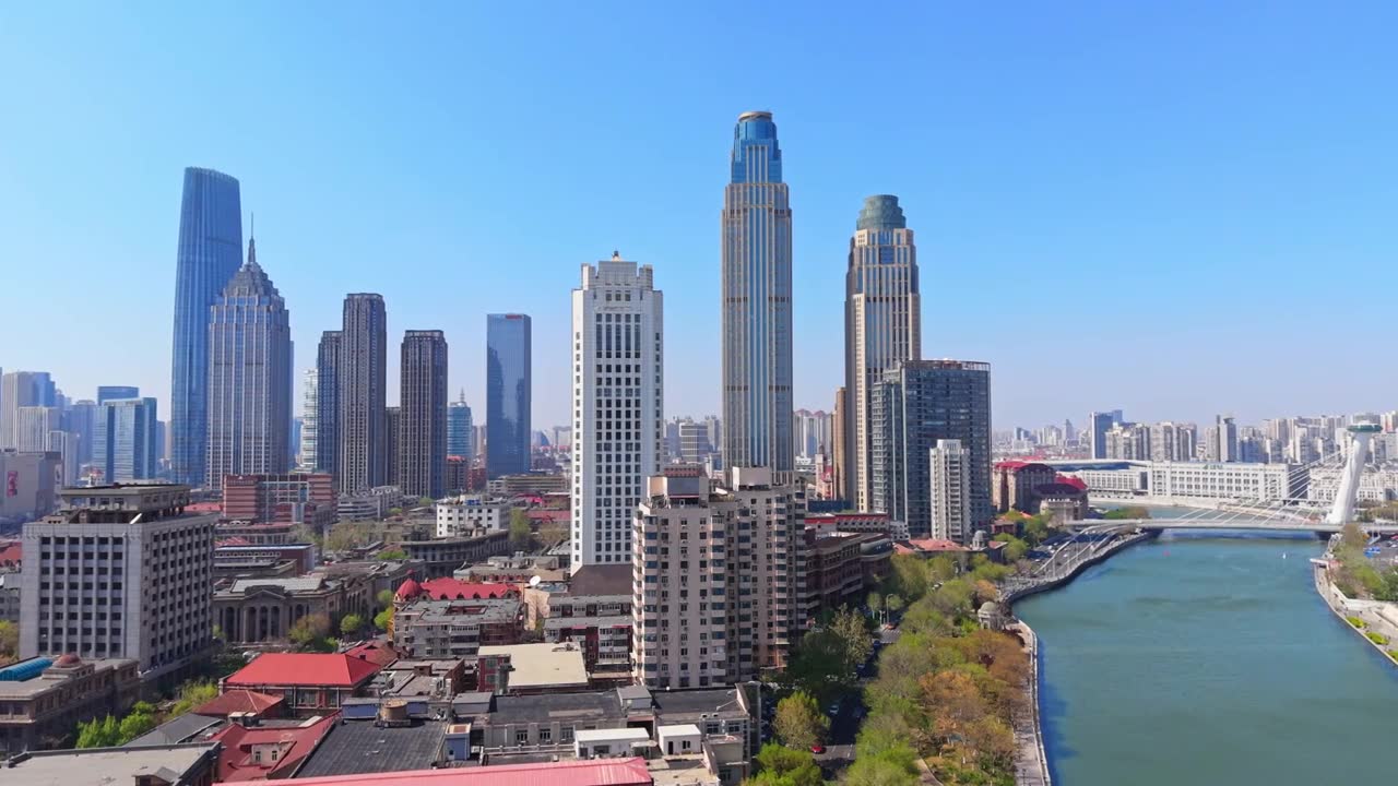 天津城市风光航拍视频素材画面1