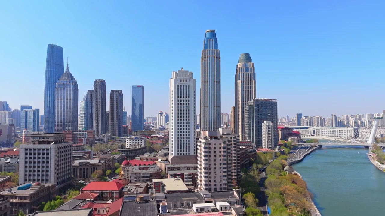 天津城市风光航拍视频素材画面4