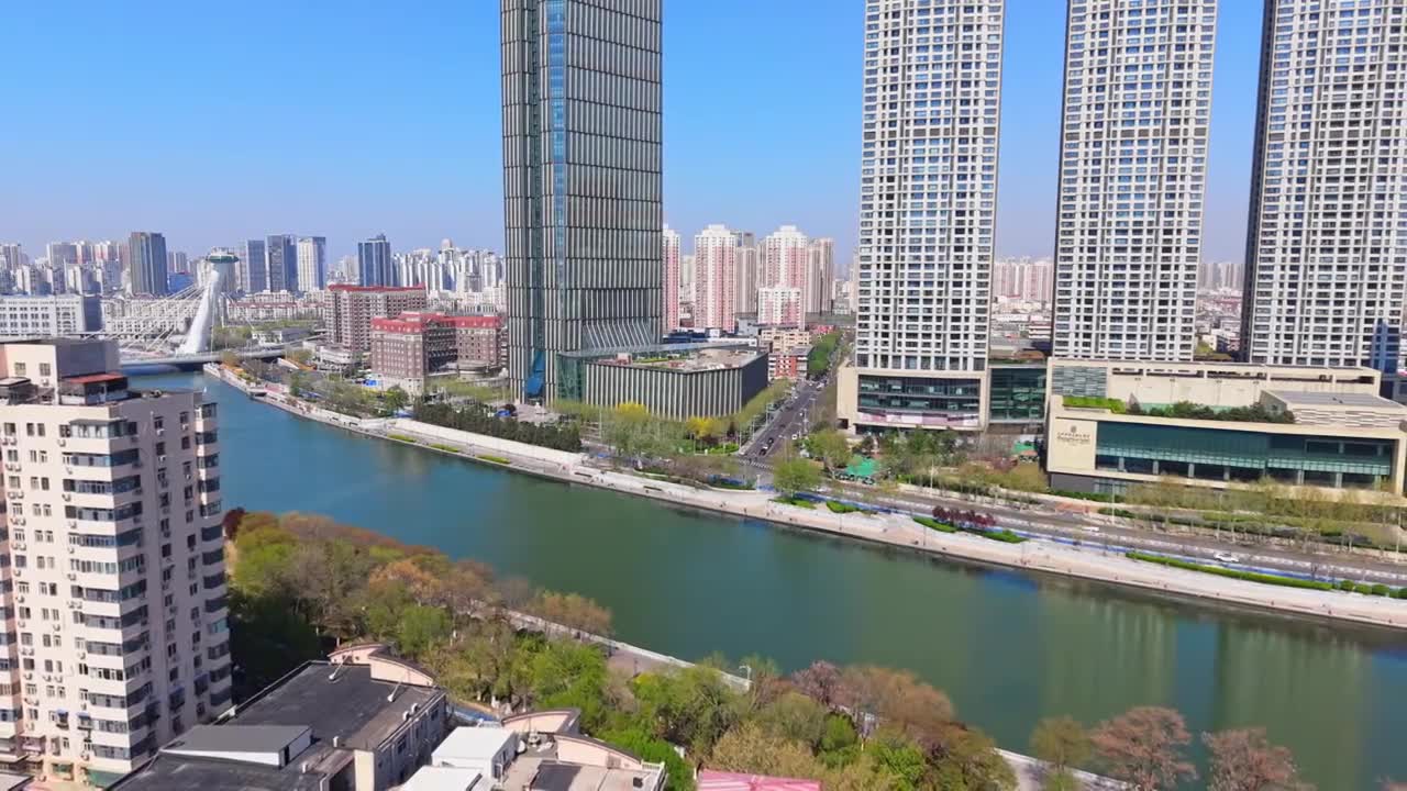 天津城市风光航拍视频素材画面1