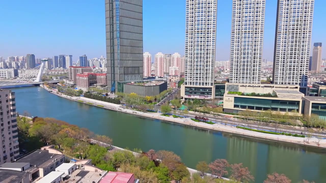 天津城市风光航拍视频素材画面3