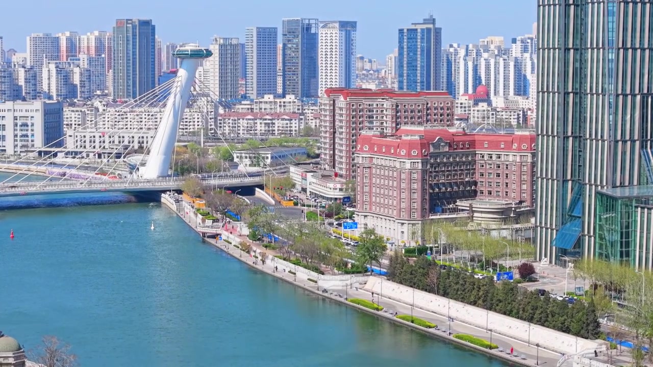 天津城市风光航拍视频素材画面3