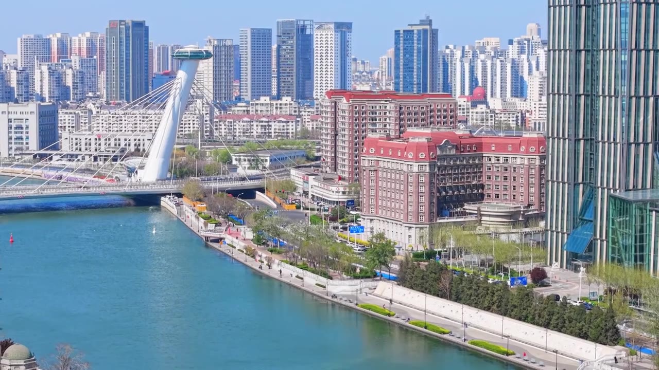 天津城市风光航拍视频素材画面4