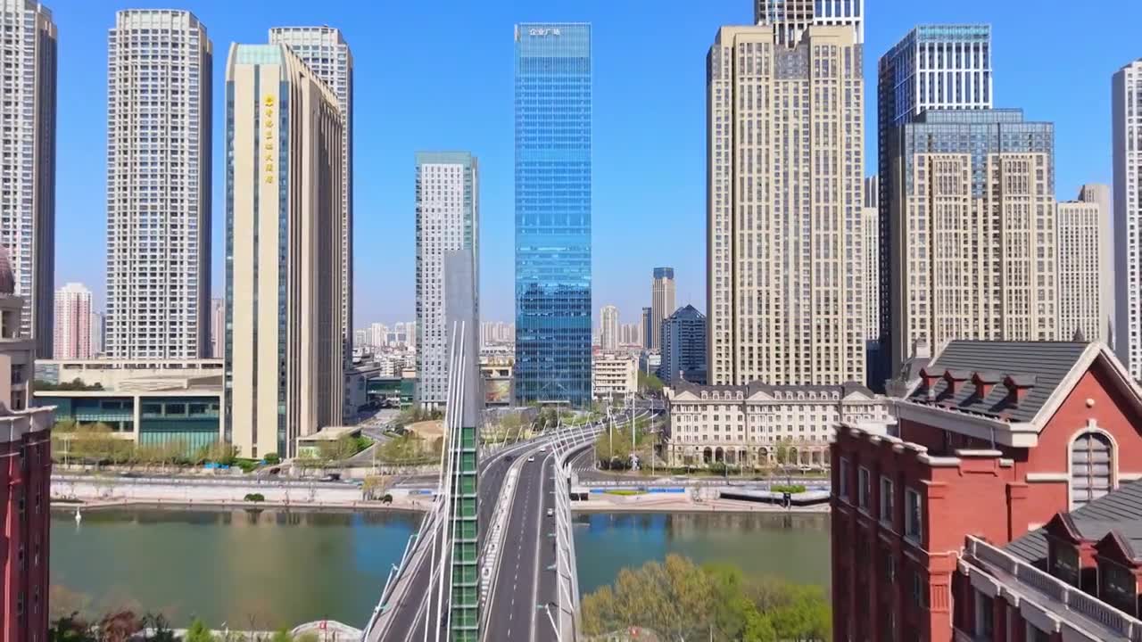 天津城市风光航拍视频素材画面1
