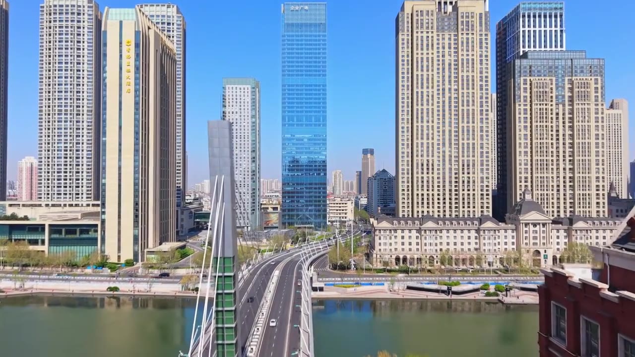 天津城市风光航拍视频素材画面3