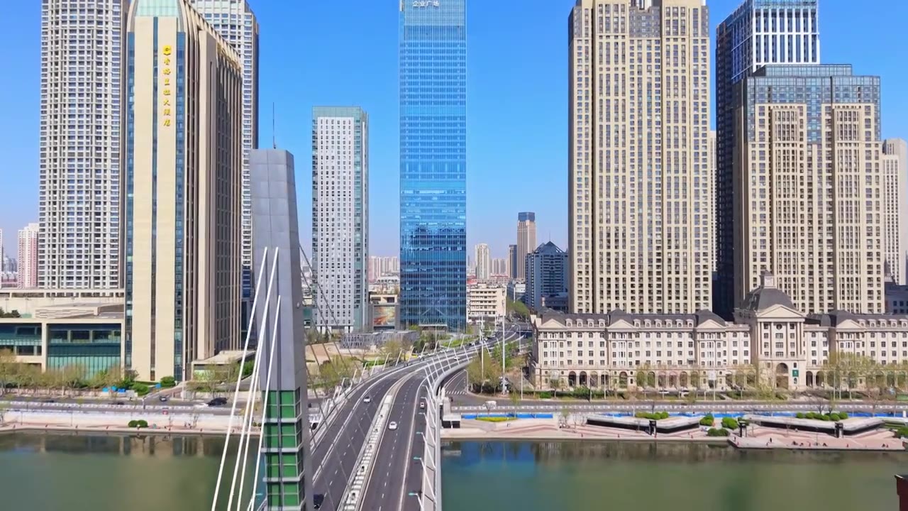 天津城市风光航拍视频素材画面4