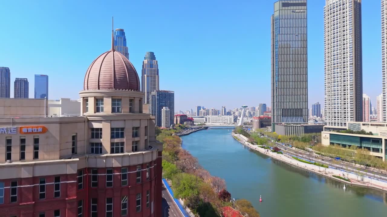 天津城市风光航拍视频素材画面1