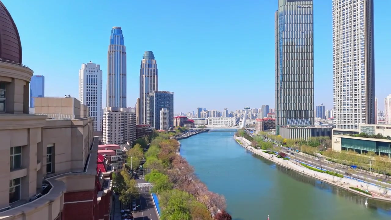 天津城市风光航拍视频素材画面3