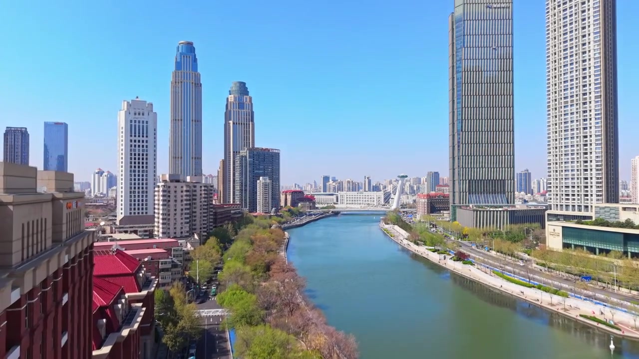 天津城市风光航拍视频素材画面4