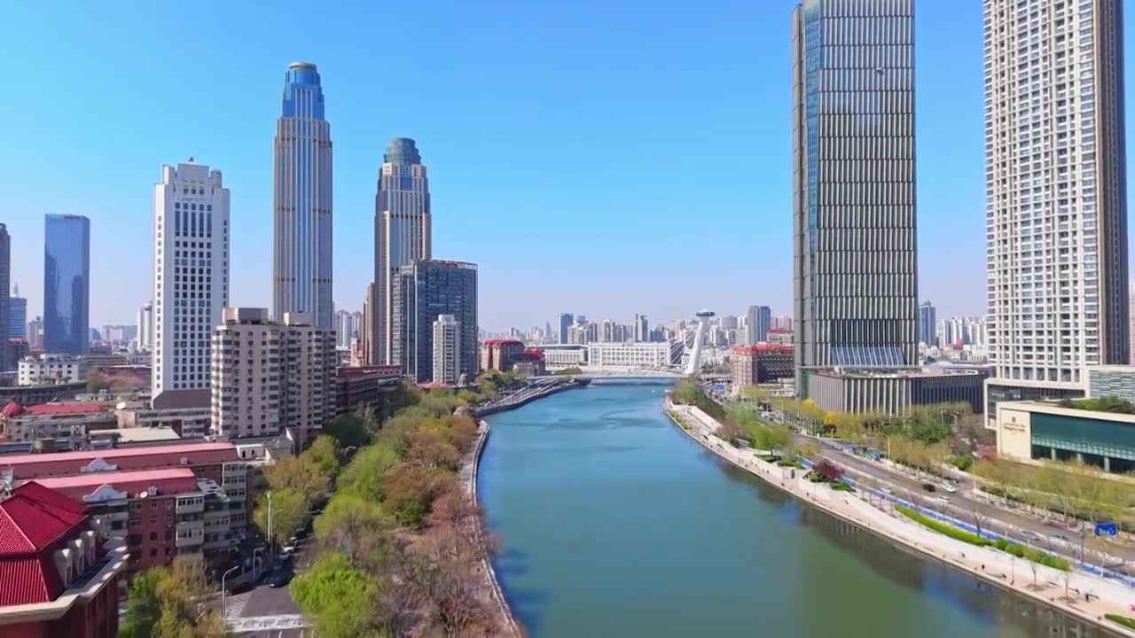 天津城市风光航拍视频素材画面1