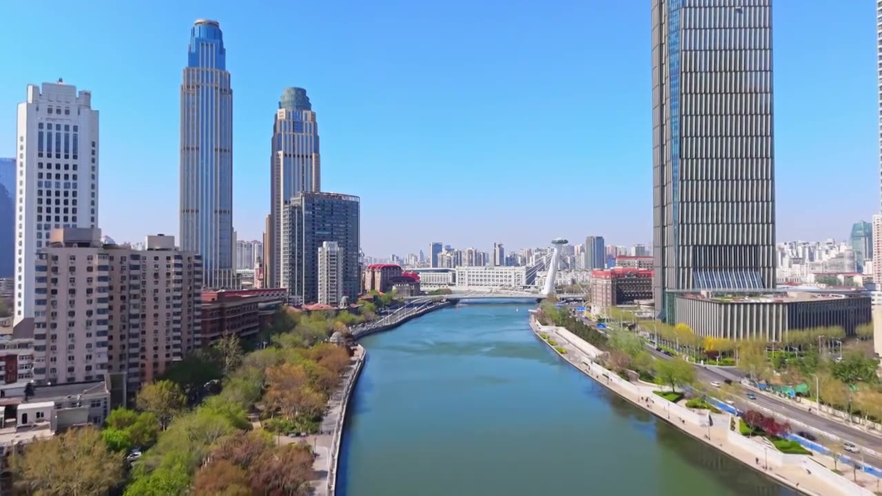 天津城市风光航拍视频素材画面4