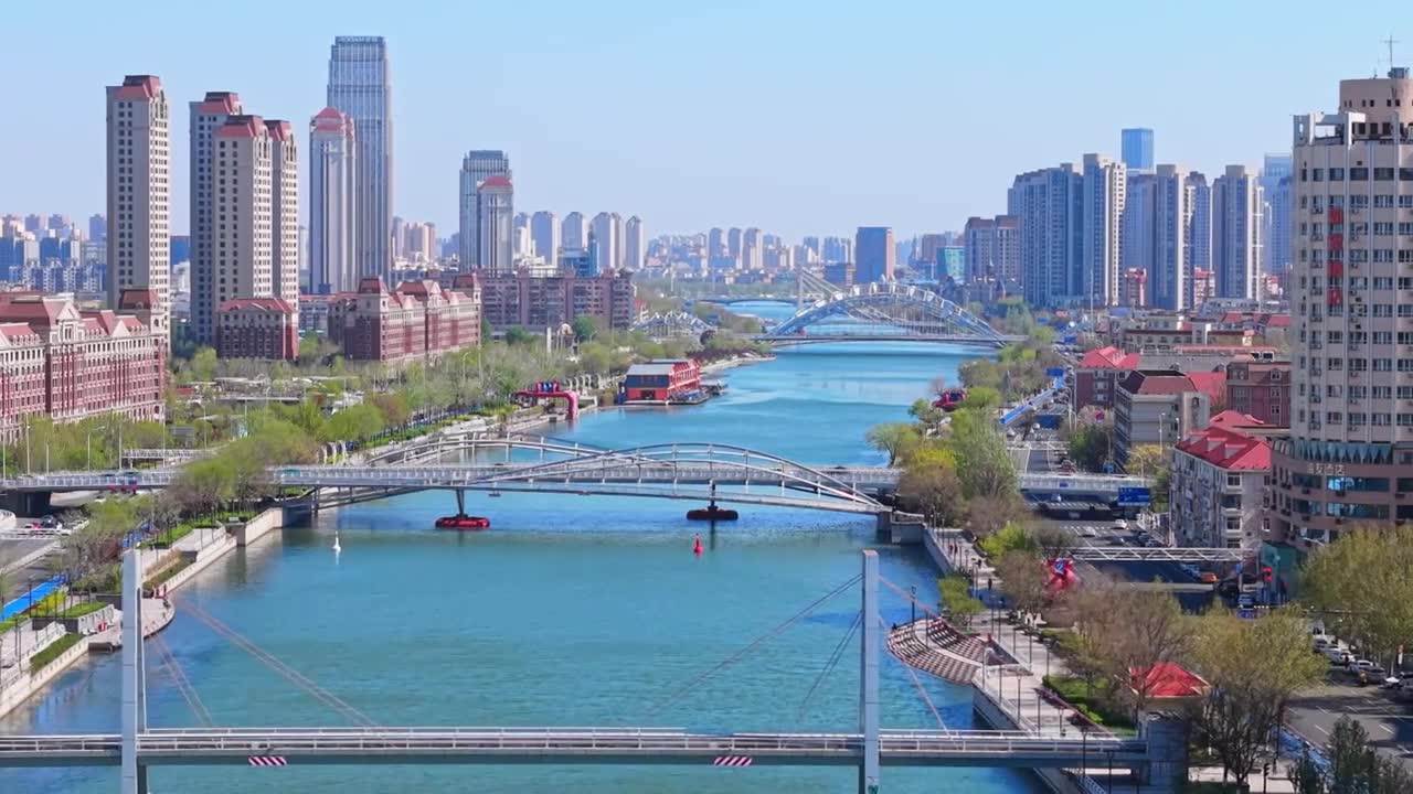 天津城市风光航拍视频素材画面1
