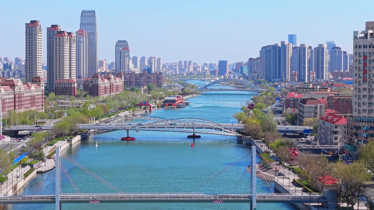 天津城市风光航拍视频素材画面3