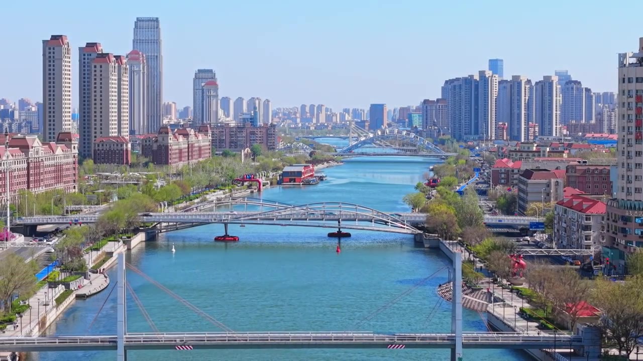 天津城市风光航拍视频素材画面4