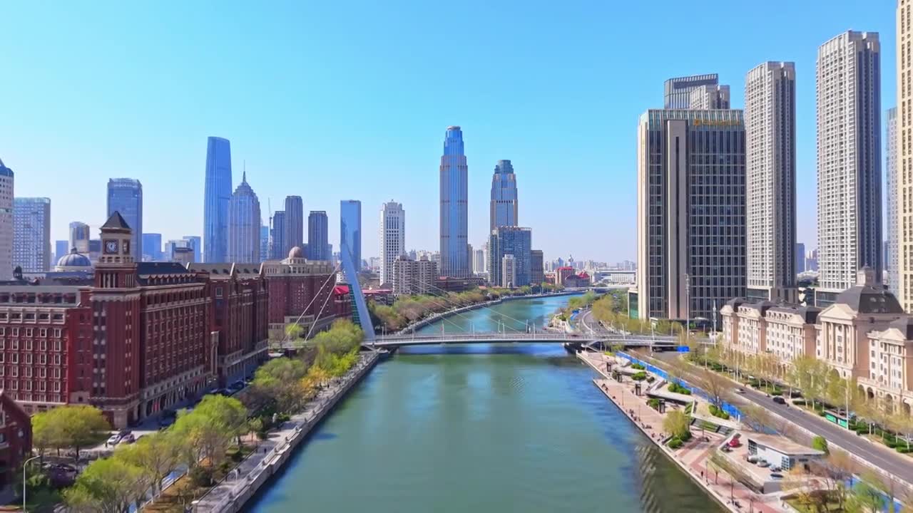 天津城市风光航拍视频素材画面1