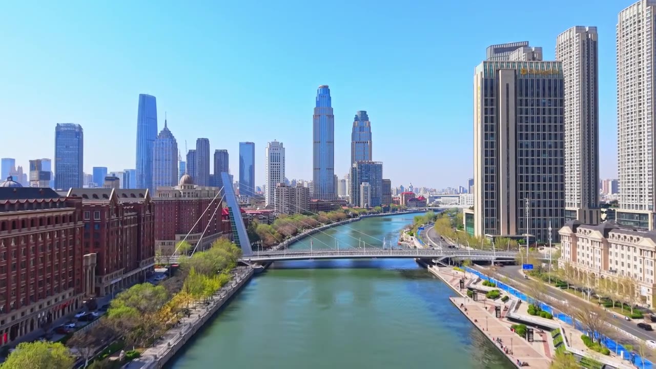 天津城市风光航拍视频素材画面4