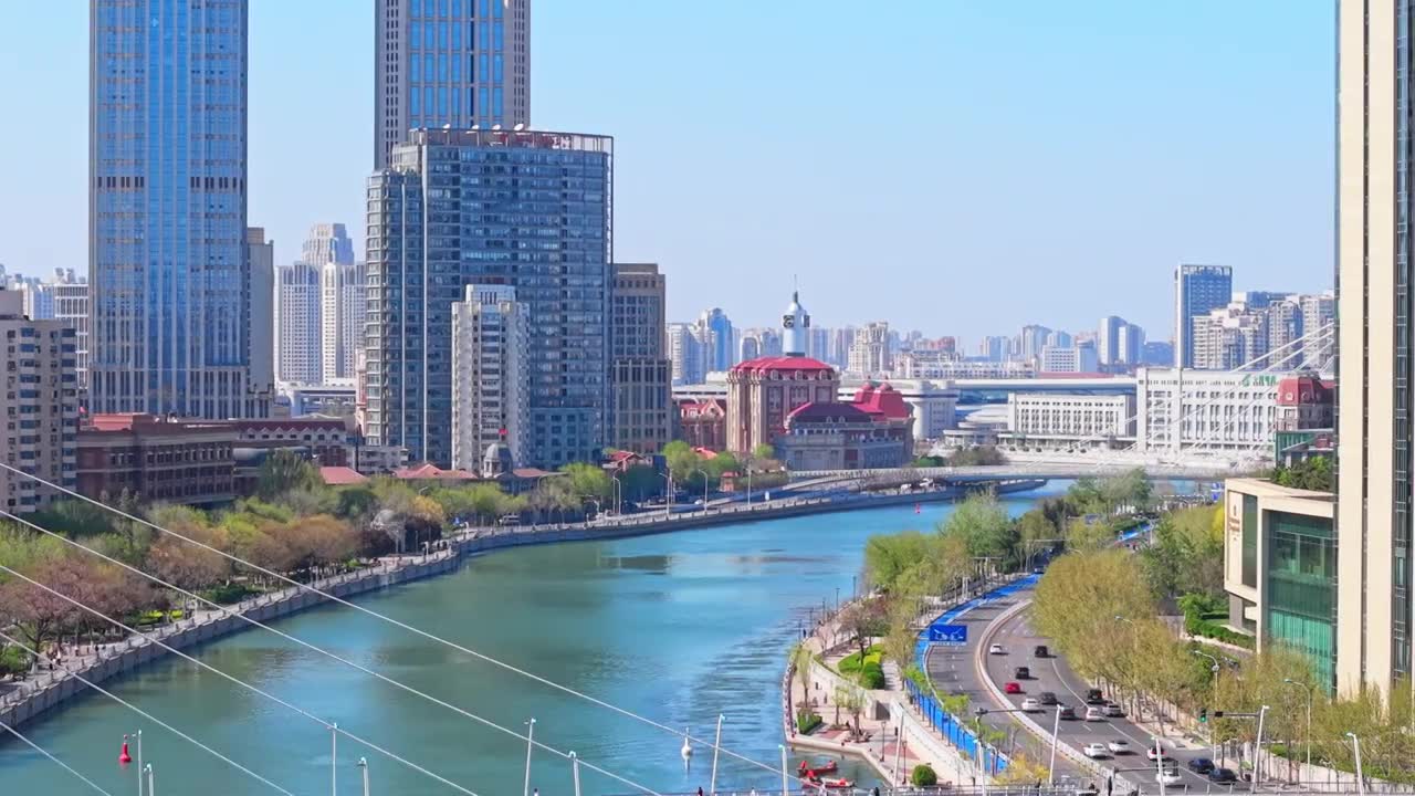 天津城市风光航拍视频素材画面1