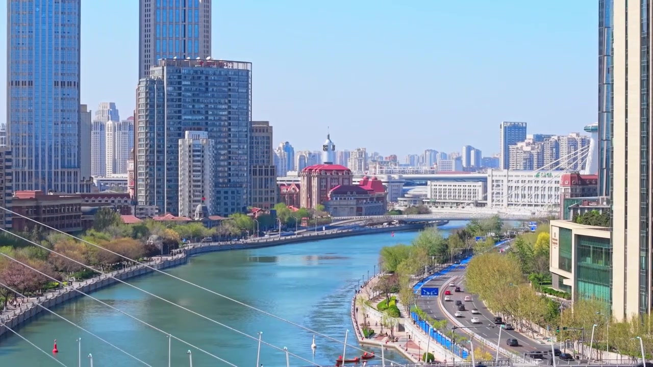 天津城市风光航拍视频素材画面3