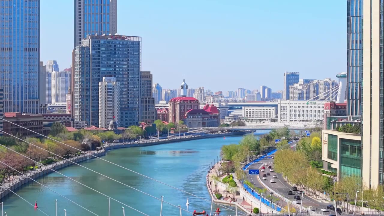 天津城市风光航拍视频素材画面4