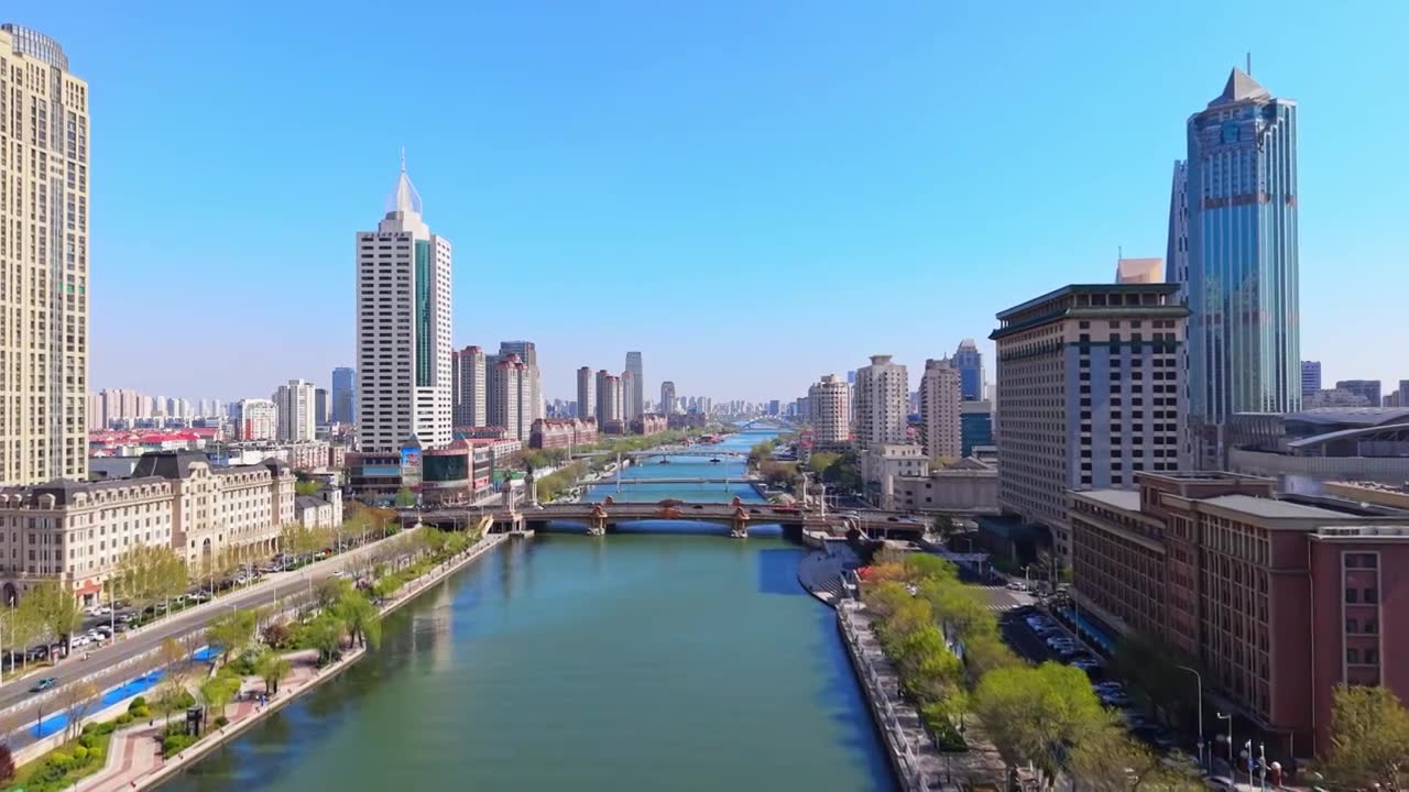 天津城市风光航拍视频素材画面1