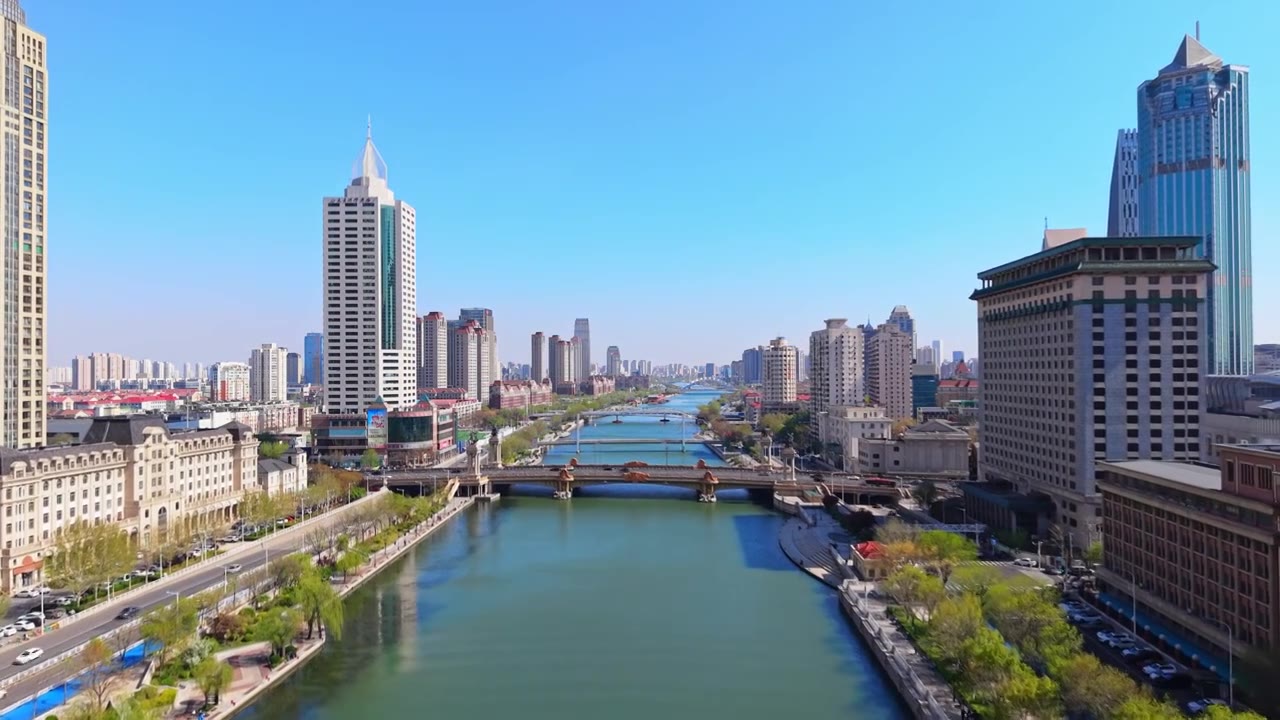 天津城市风光航拍视频素材画面4