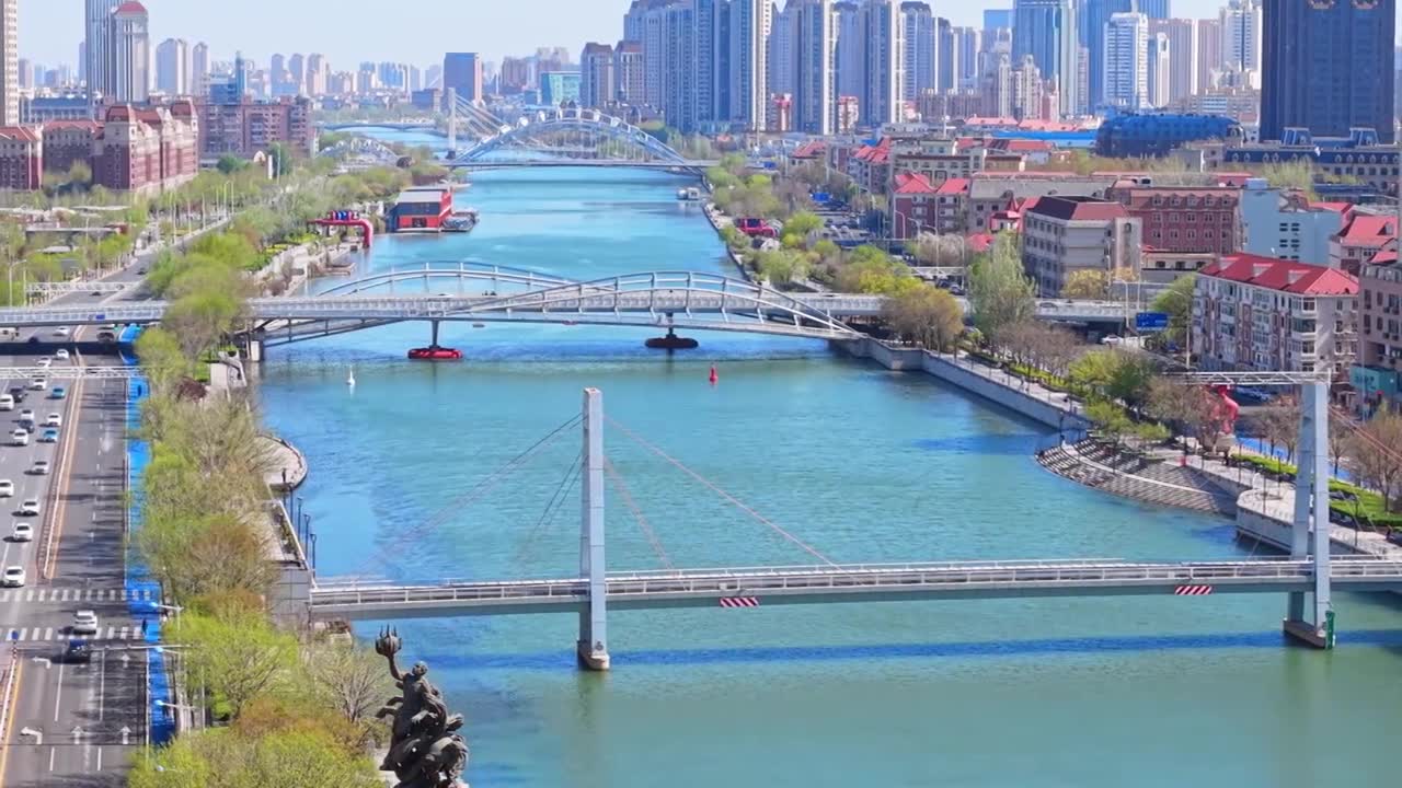 天津城市风光航拍视频素材画面1