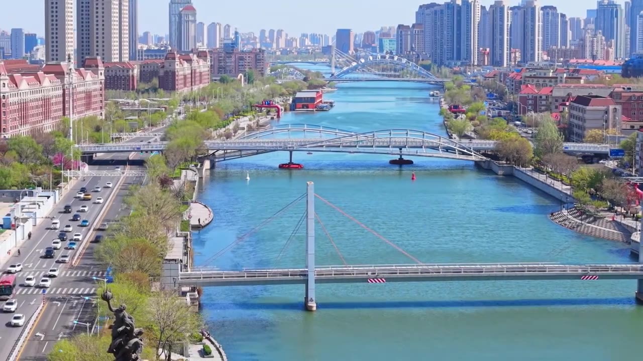 天津城市风光航拍视频素材画面4