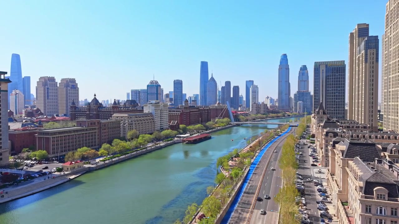 天津城市风光航拍视频素材画面3