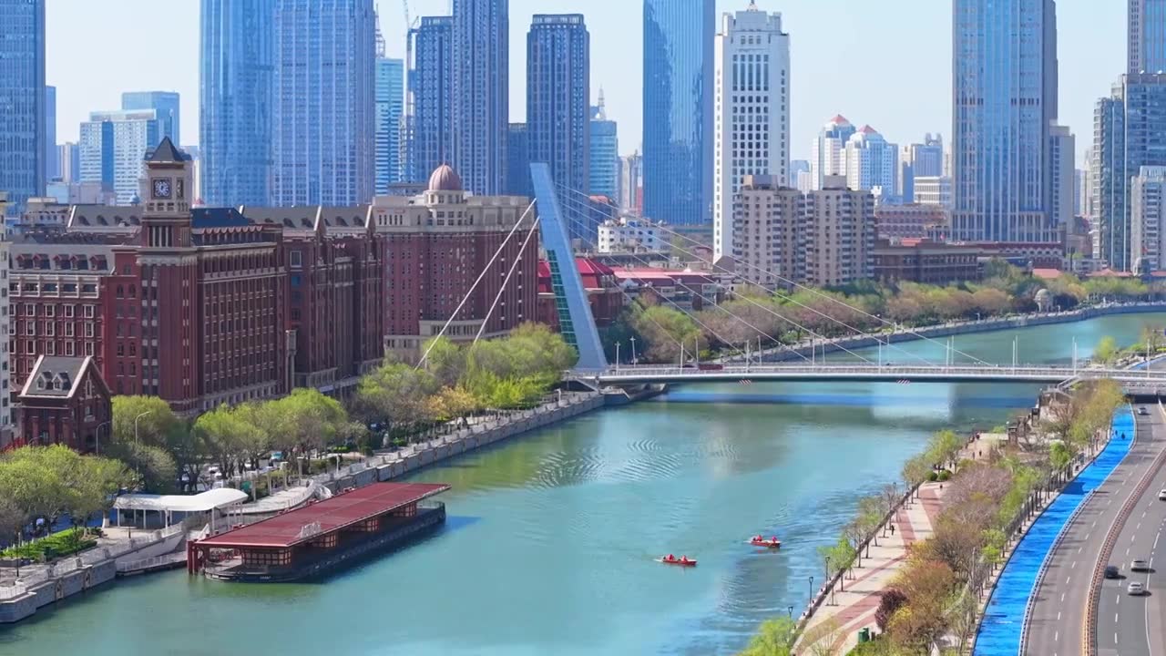 天津城市风光航拍视频素材画面1