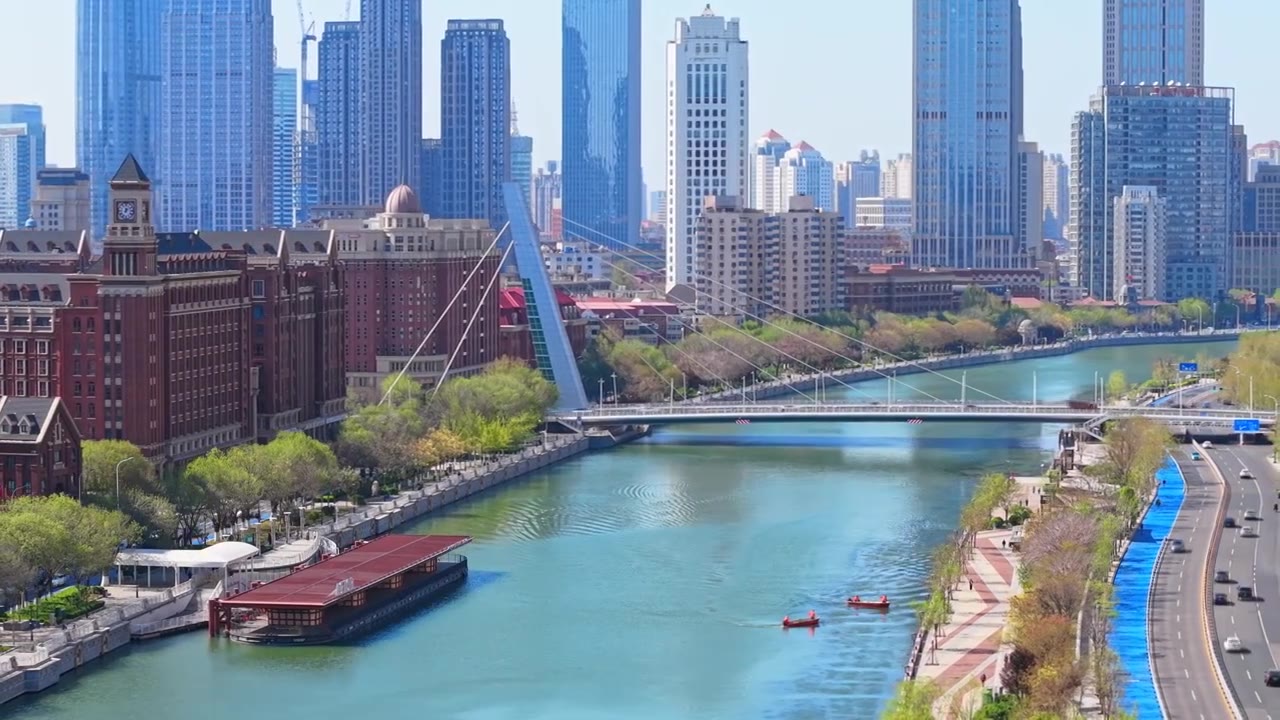 天津城市风光航拍视频素材画面4