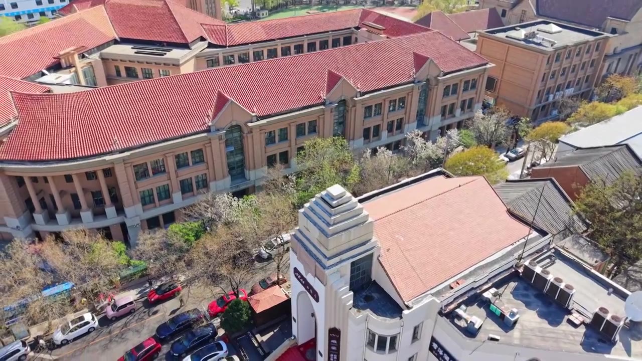 天津小白楼城市风光航拍视频素材画面4